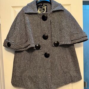 Nick & Mo Black and White Cape Coat